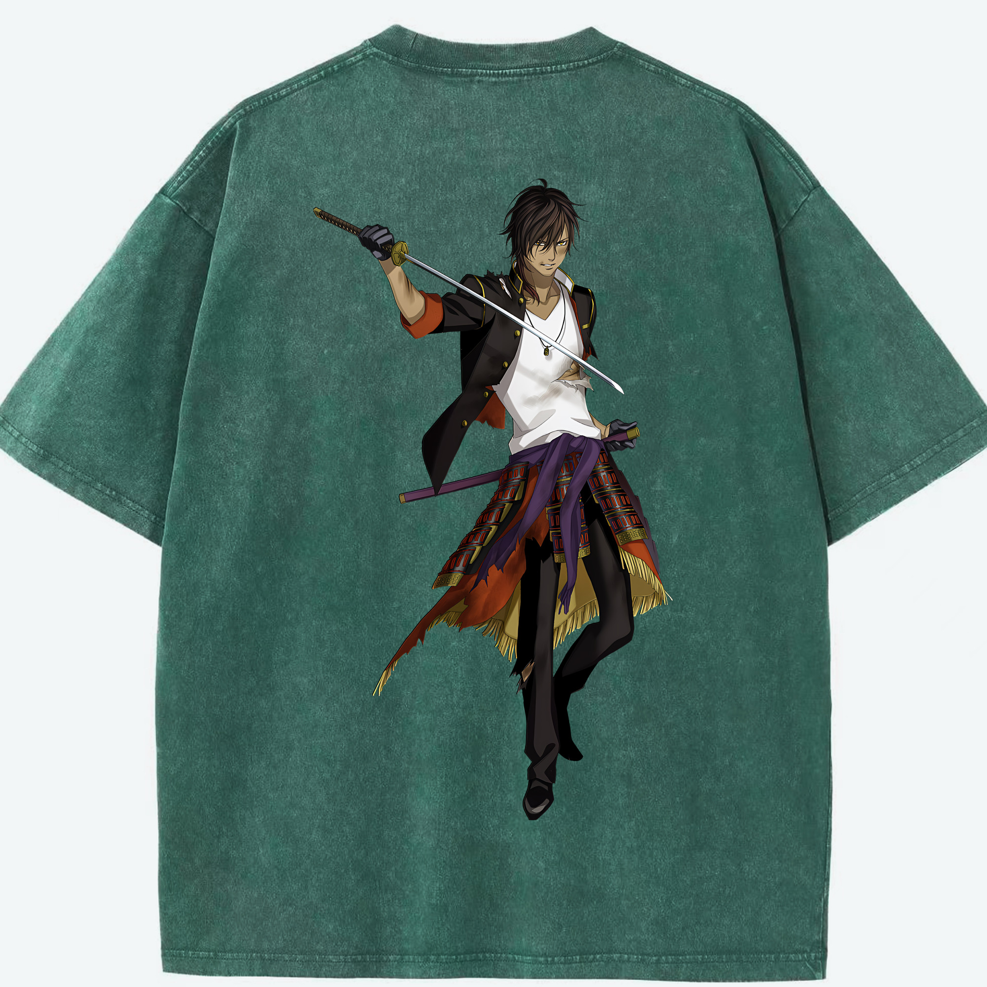 （画像用） 刀剣乱舞 Touken Ranbu 綿100% ヴィンテージ風 半袖Tシャツ（背面プリント）